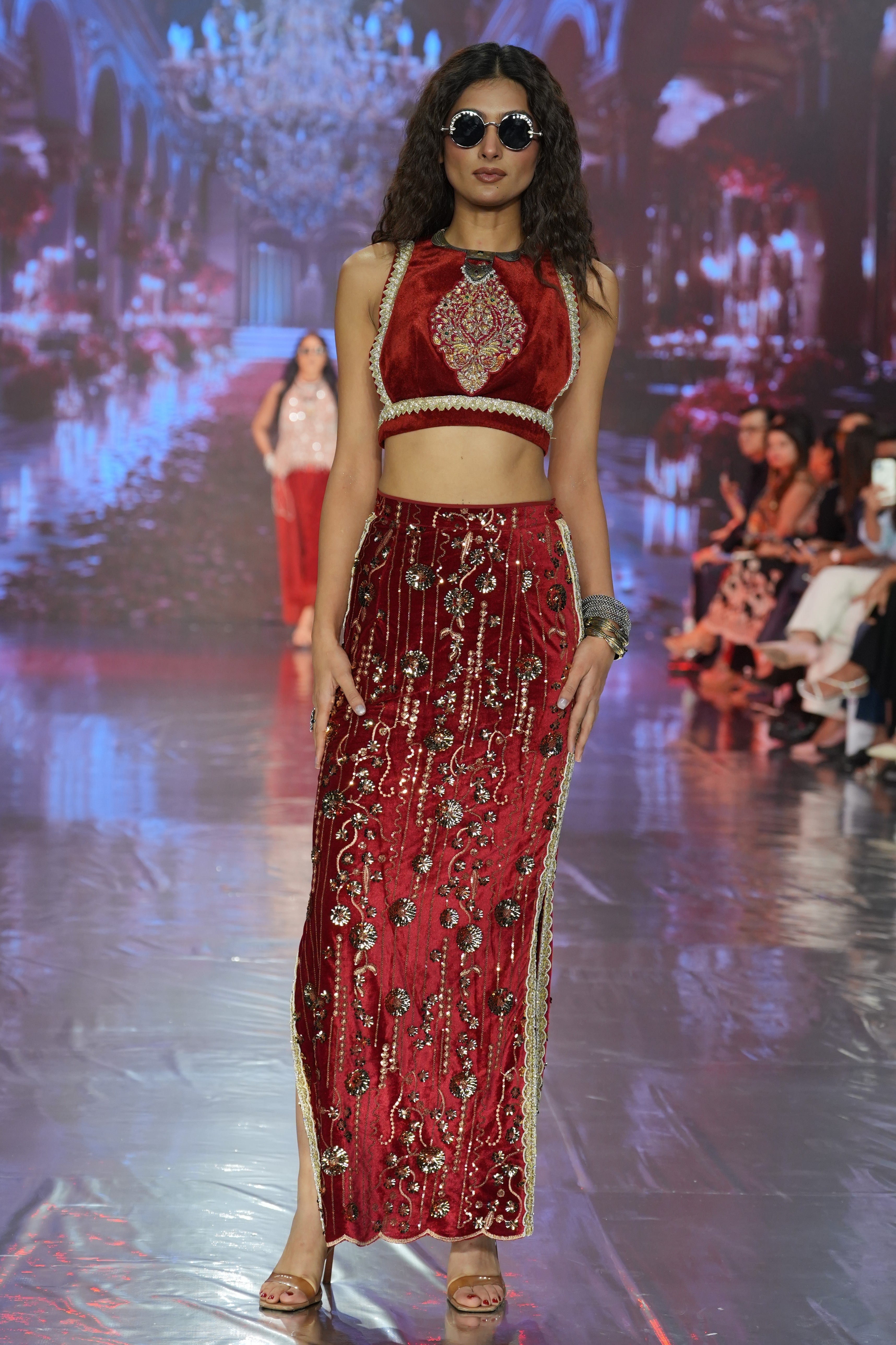 Embroidered Velvet co-ord set