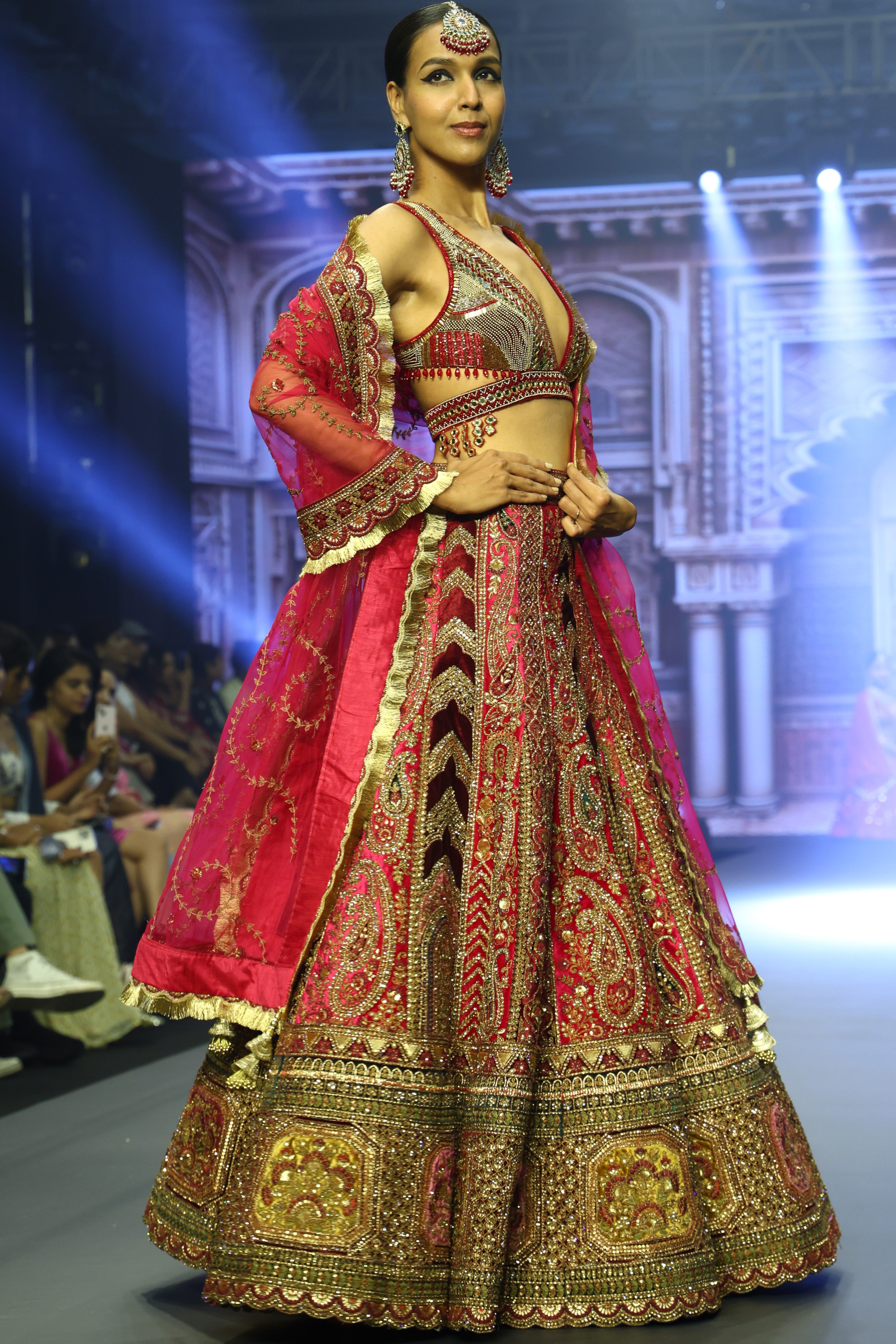 Maroon heavy embroidered lehenga set