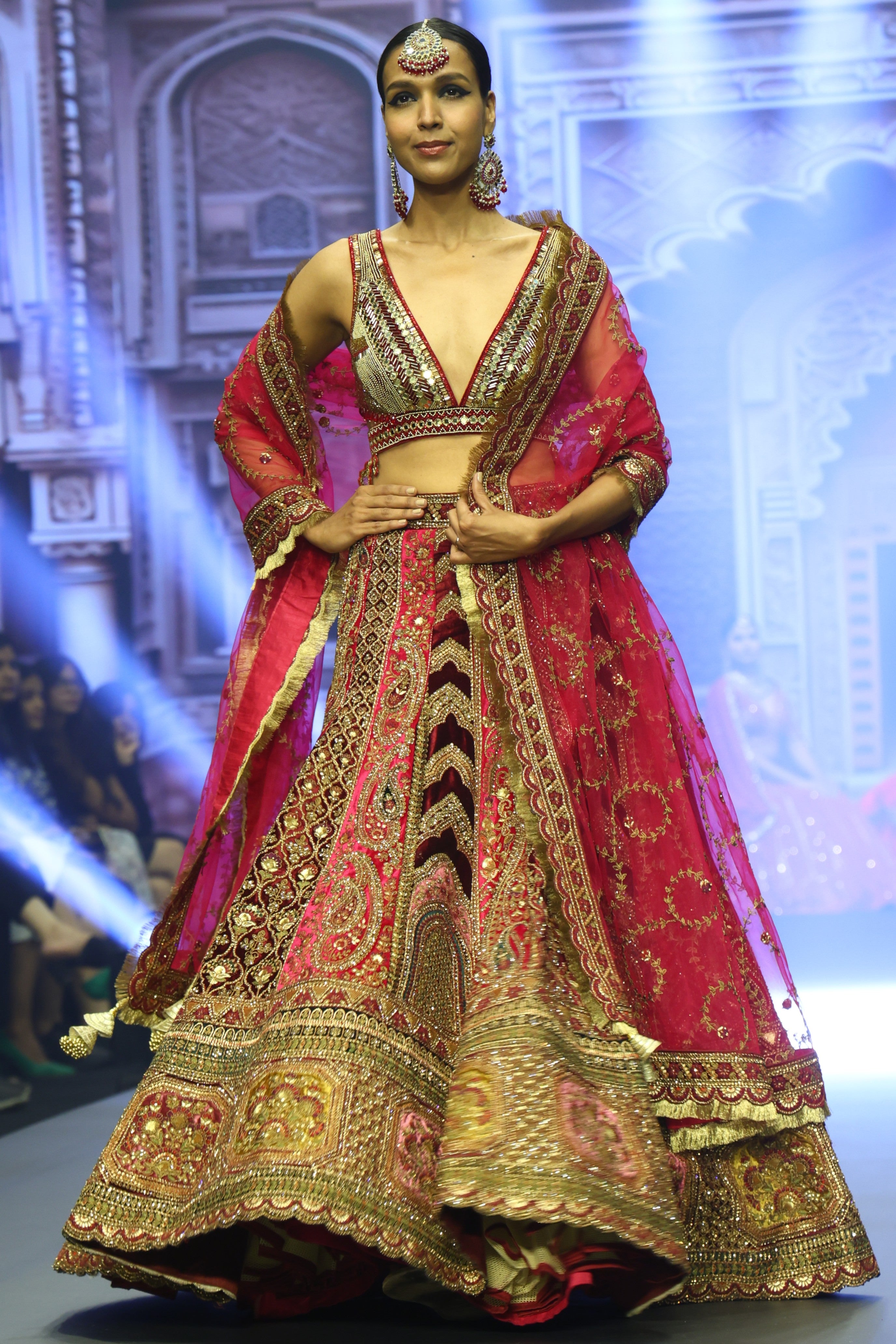 Maroon heavy embroidered lehenga set