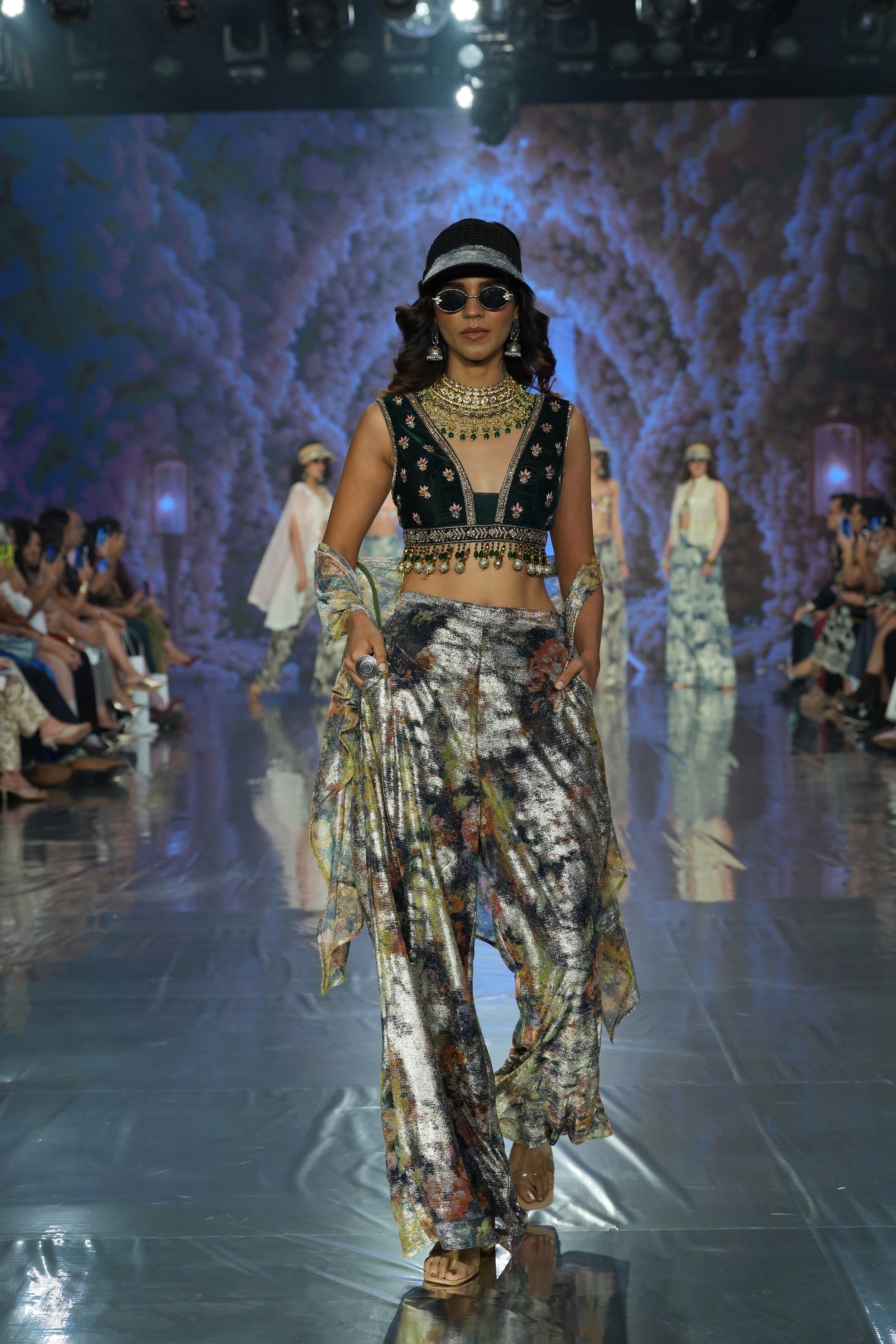 Green velvet co-ord set