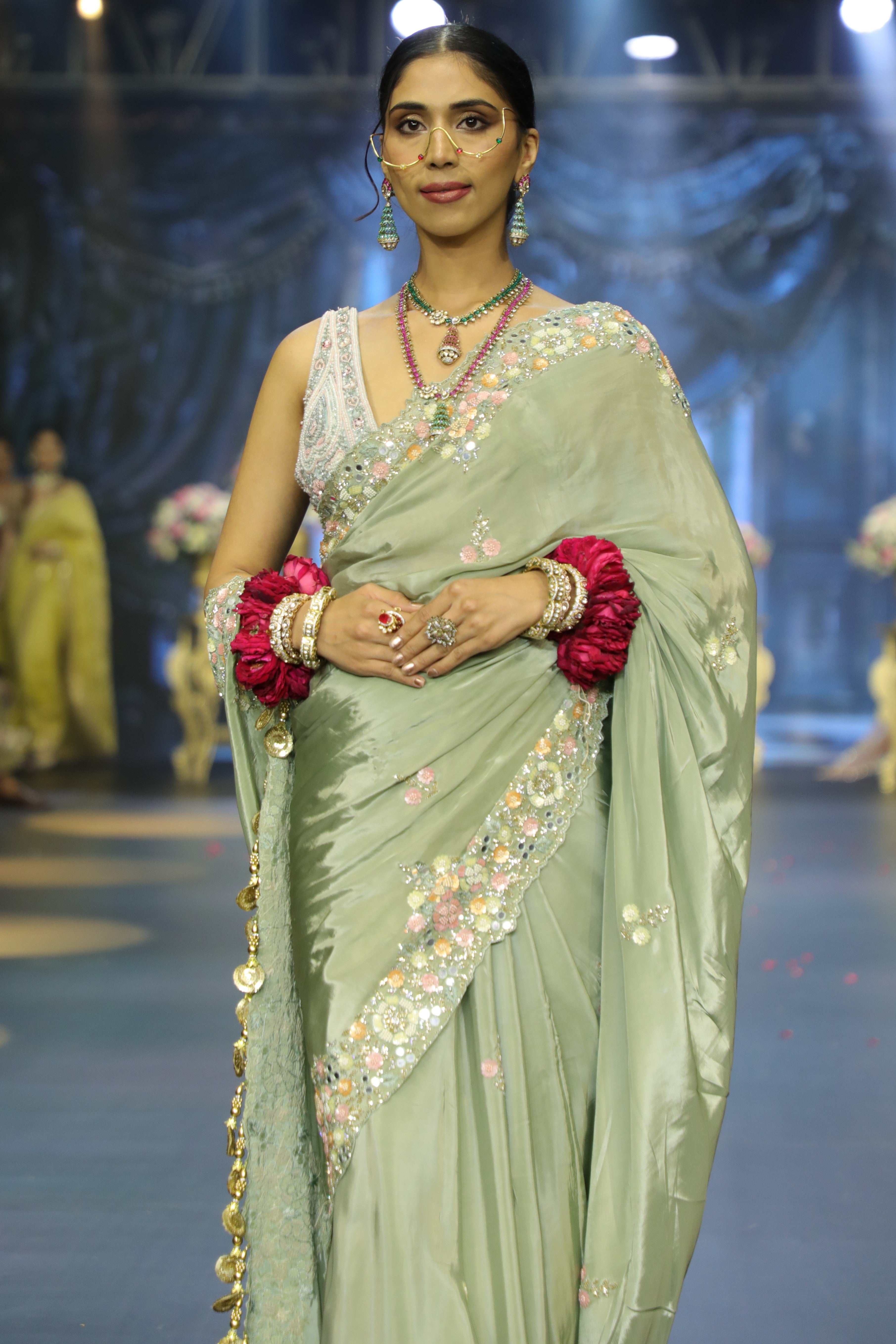 Green Tissue Saree