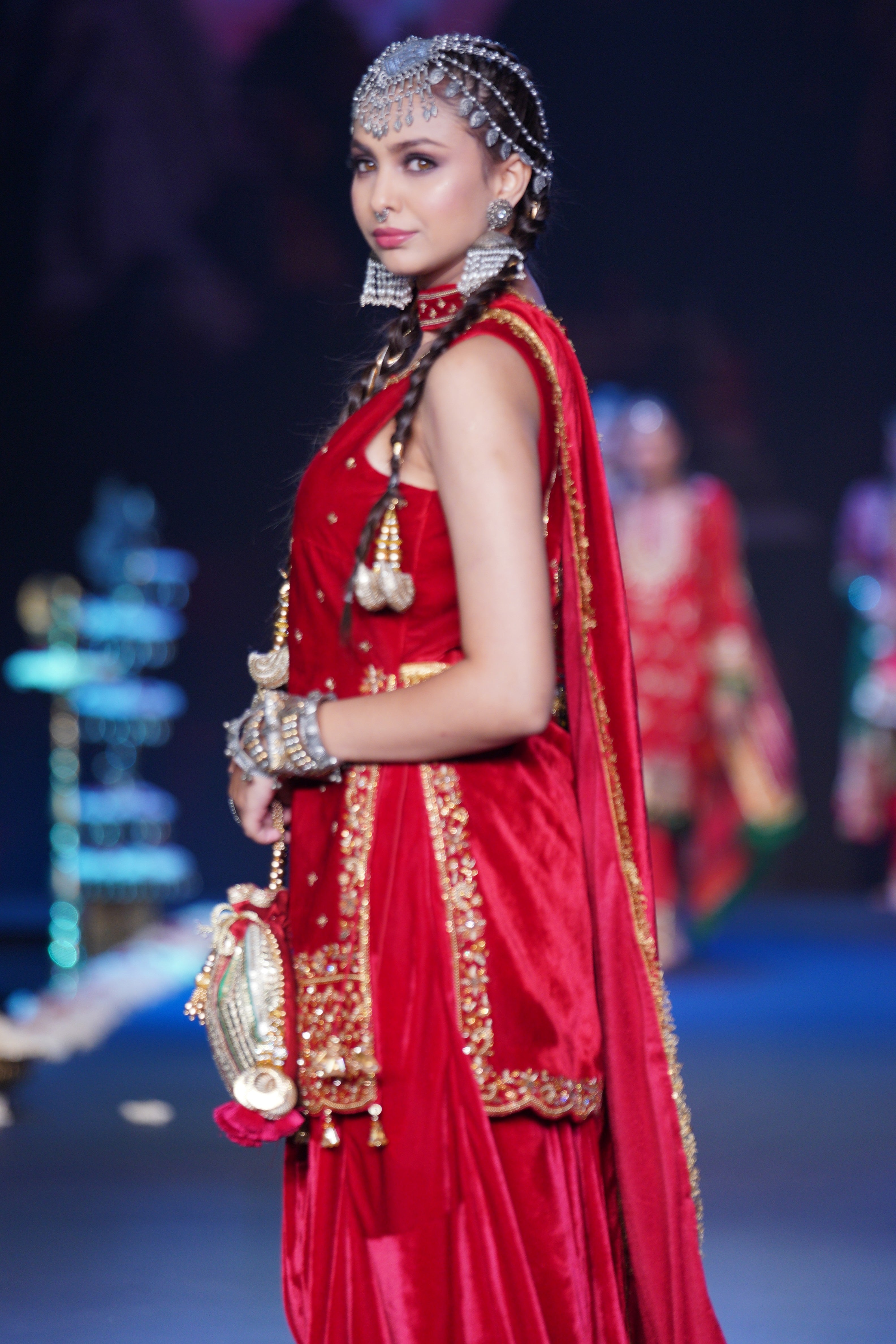 Tirupati inspired red palazzo set