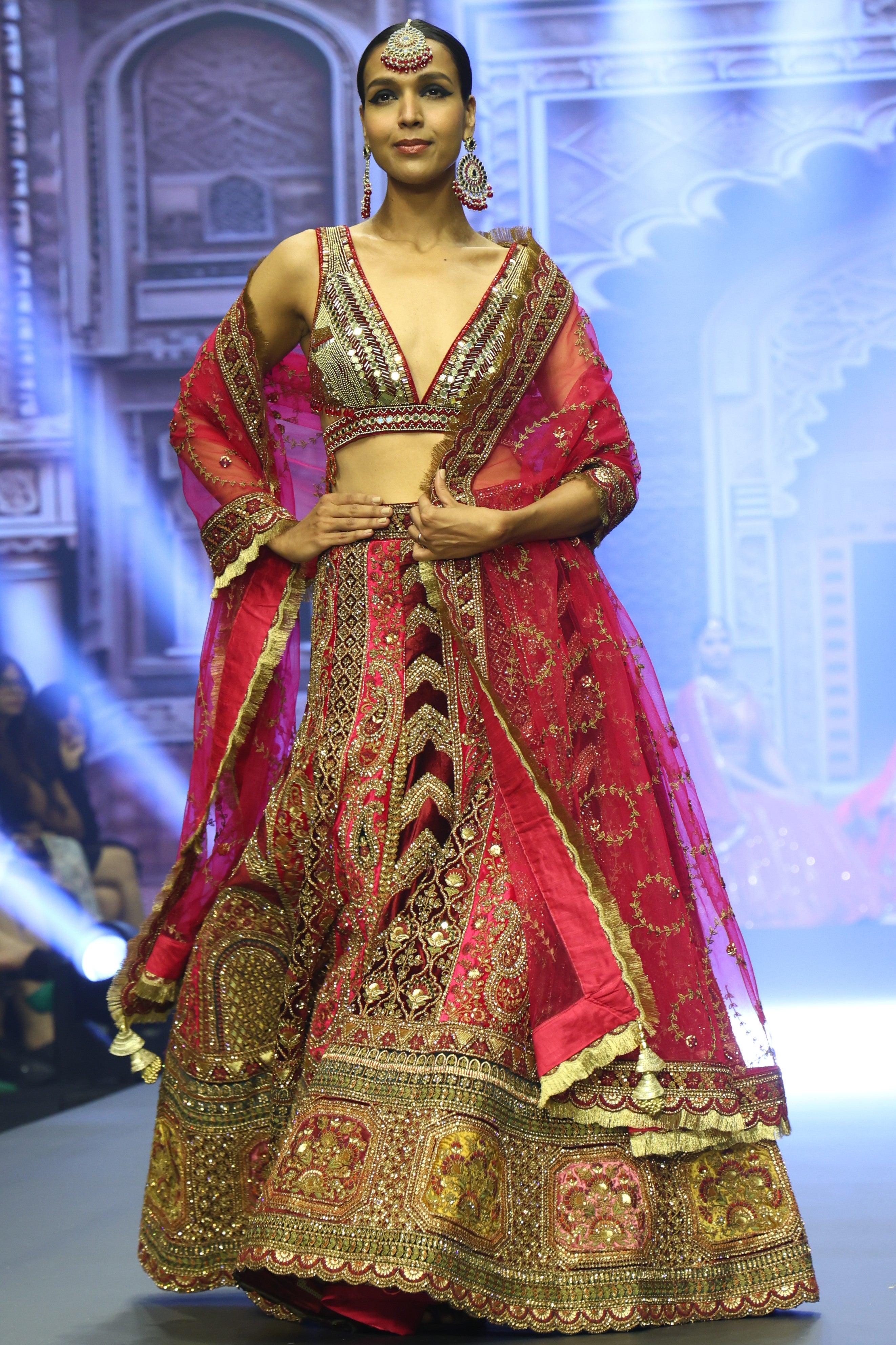 Maroon heavy embroidered lehenga set
