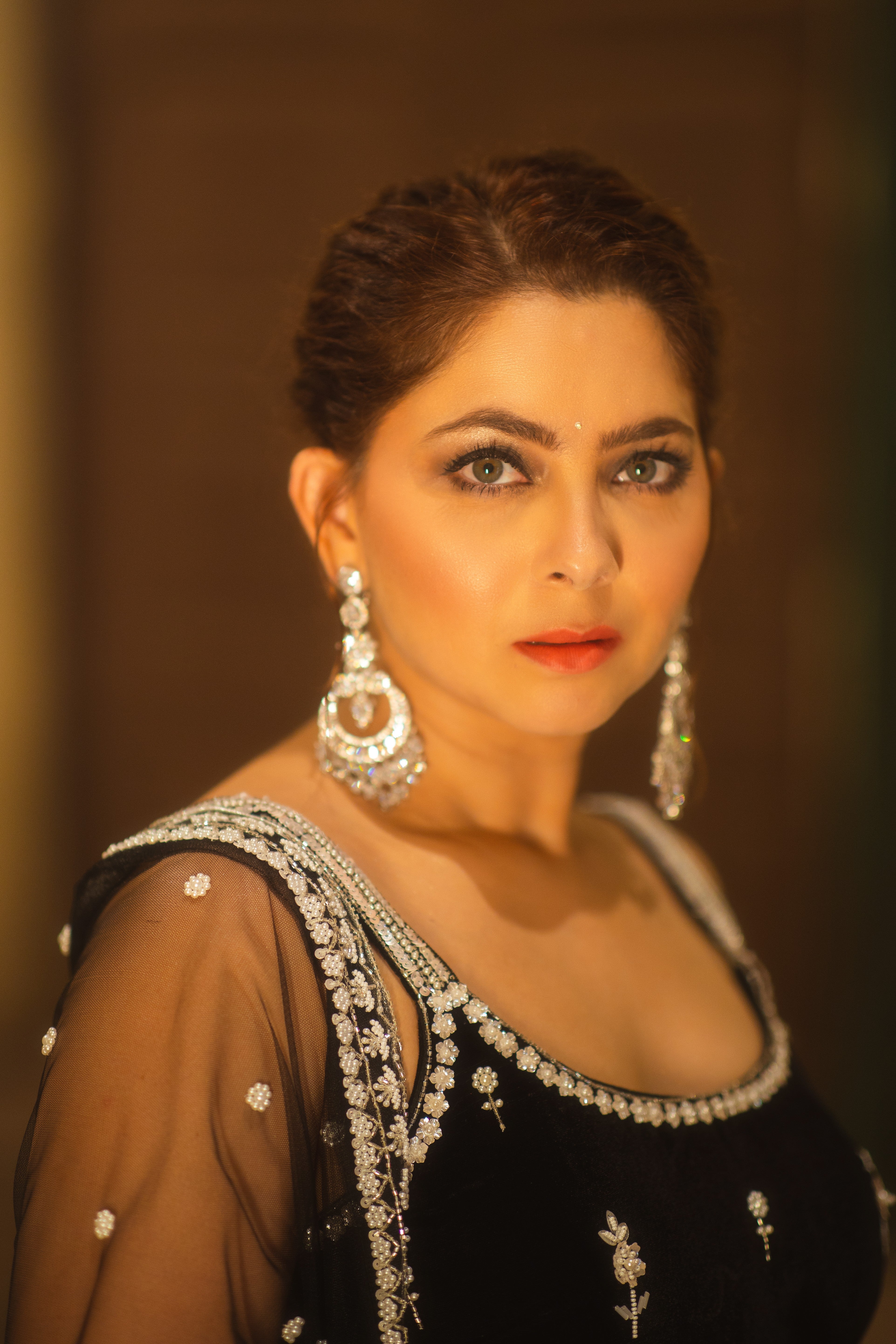 Black sequin sharara set