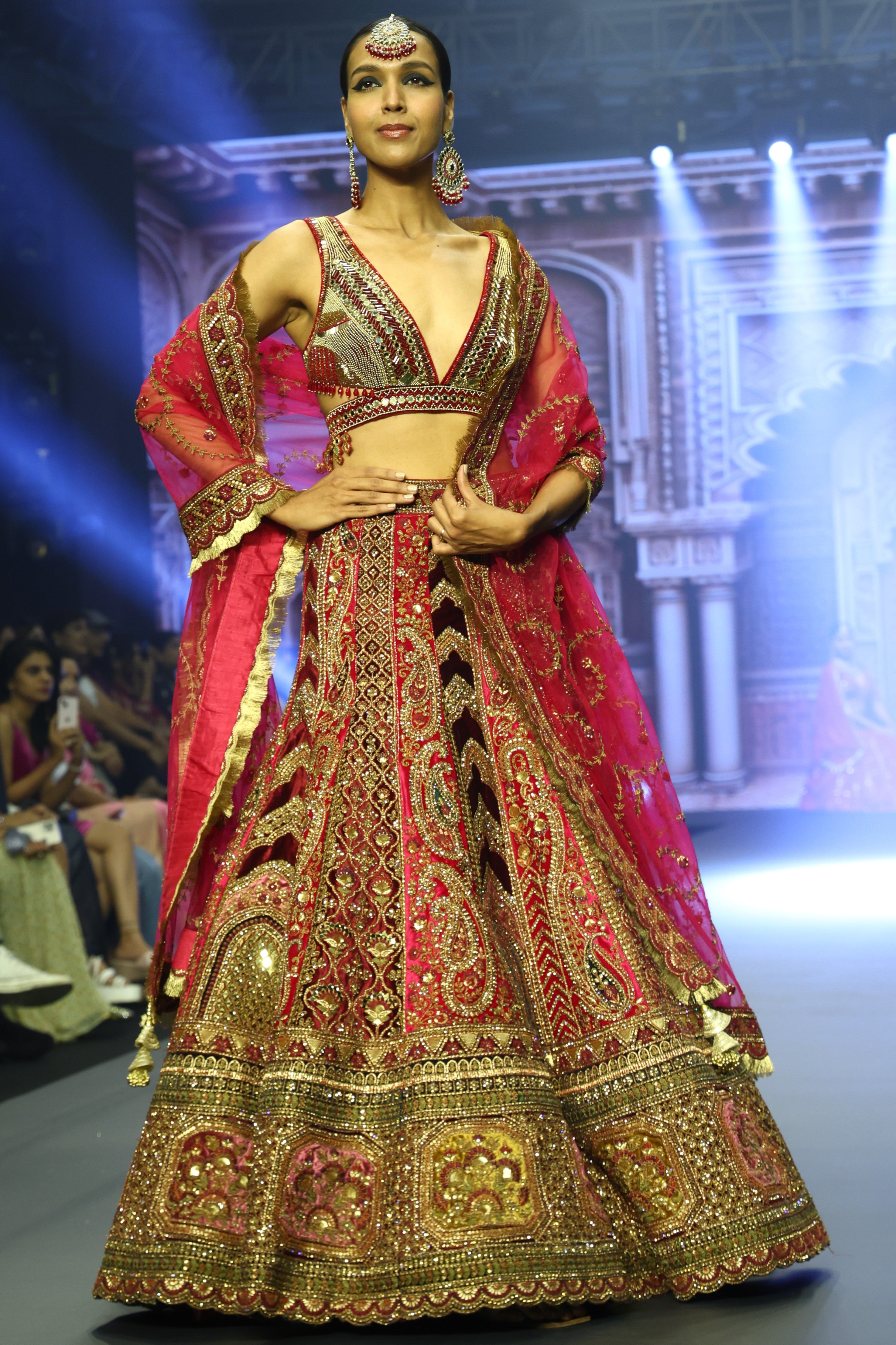 Maroon heavy embroidered lehenga set