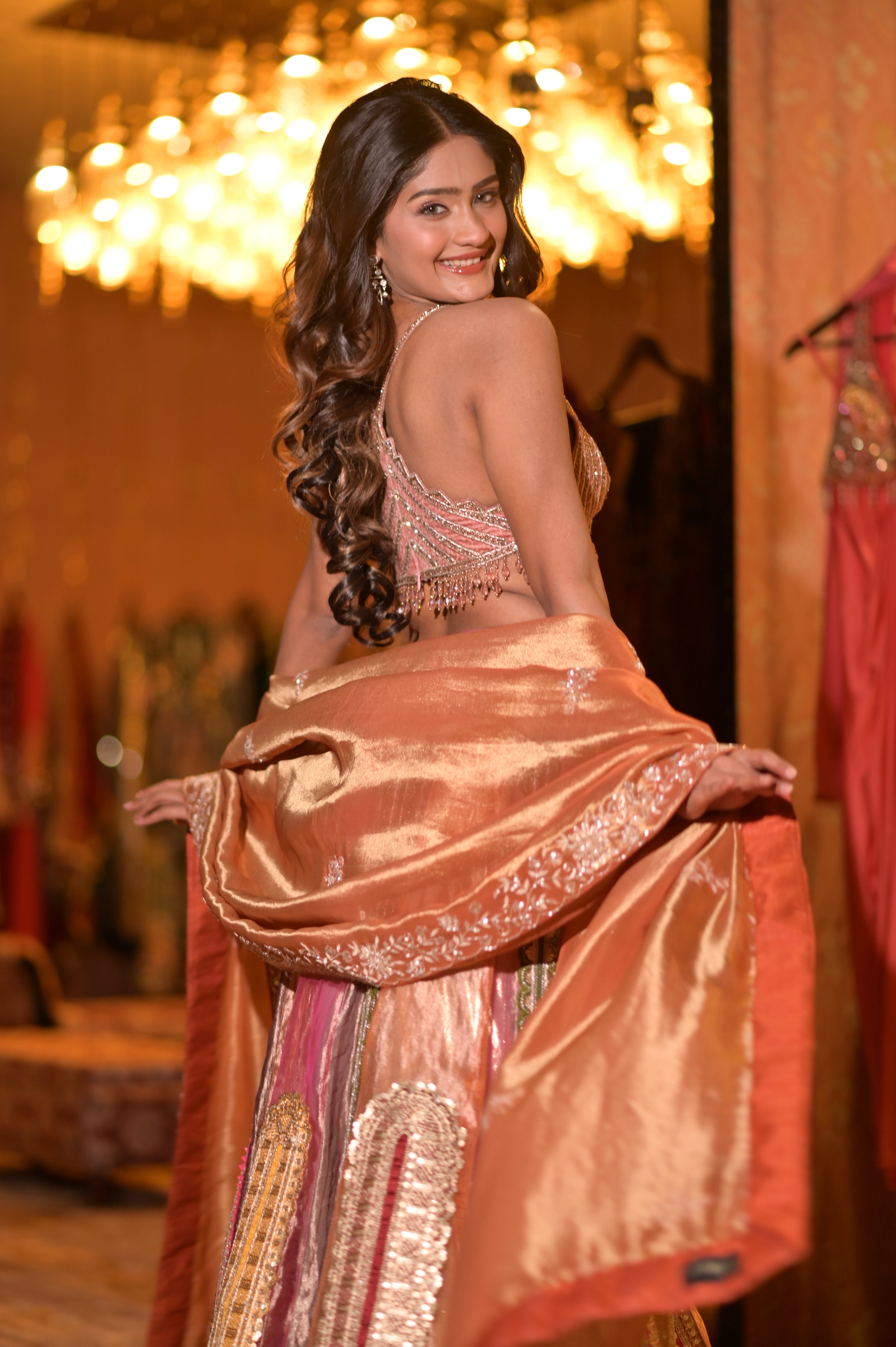 Multi color embroidered lehenga set