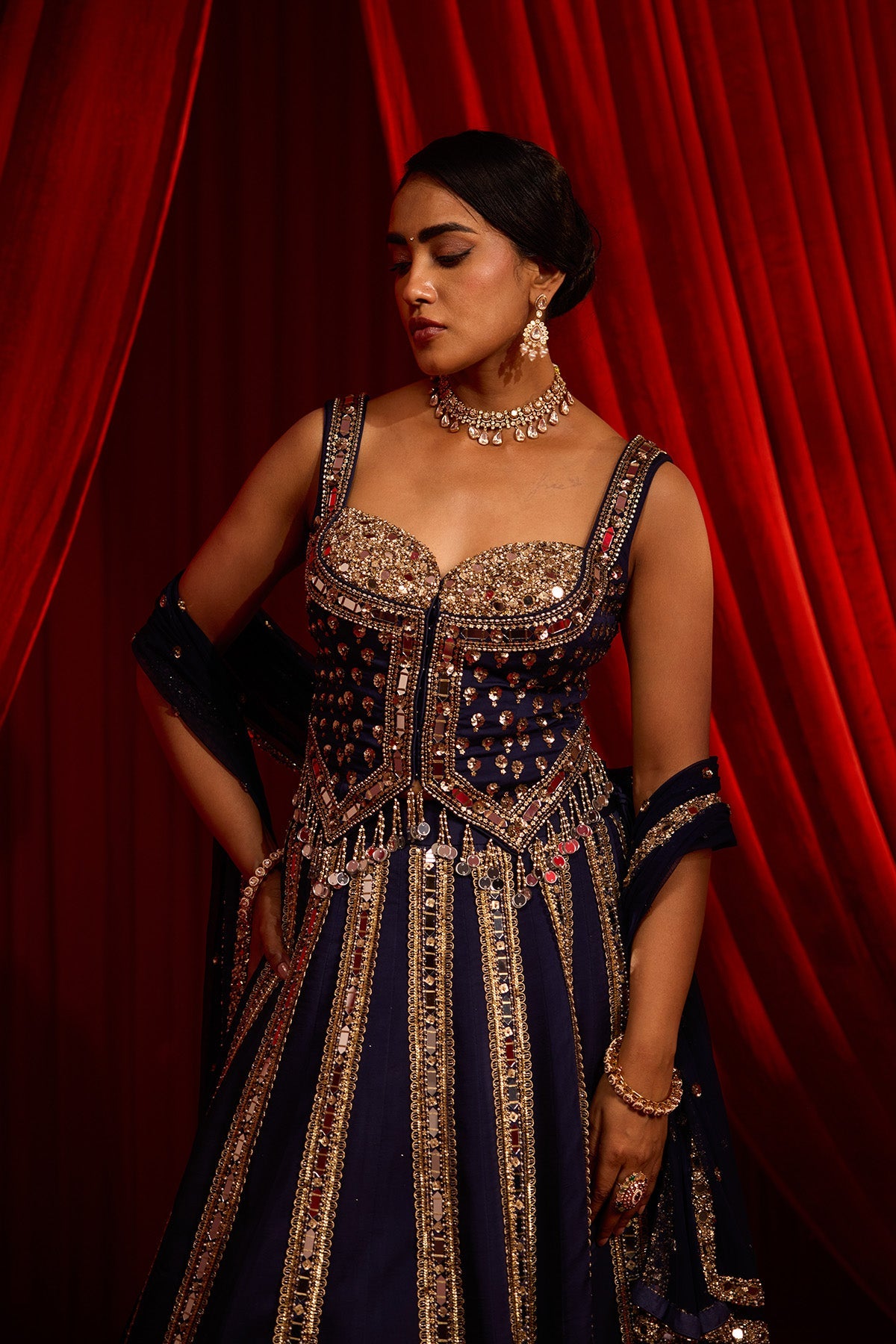 ANVAYA NEEL LEHENGA SET