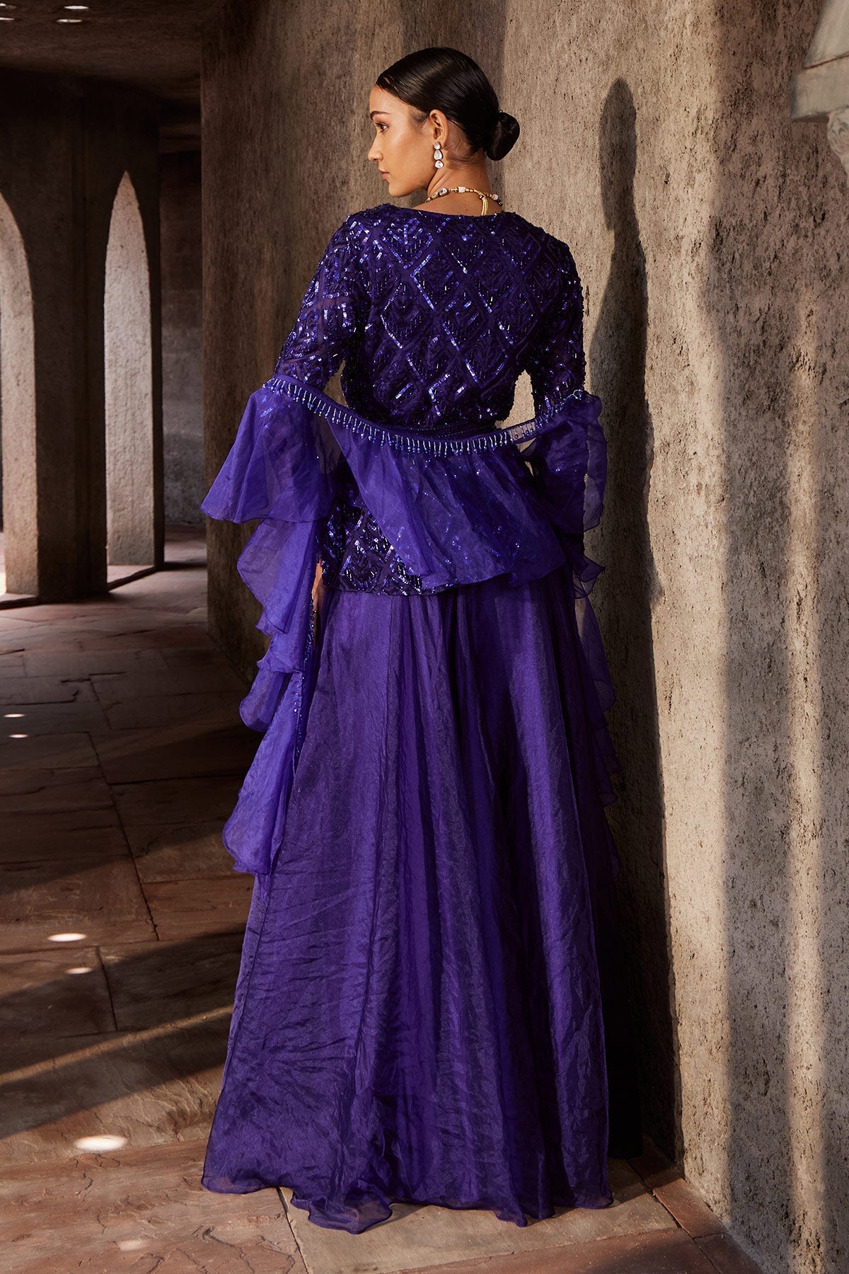 Designer Purple Jamuni Jalsaa Sharara Set