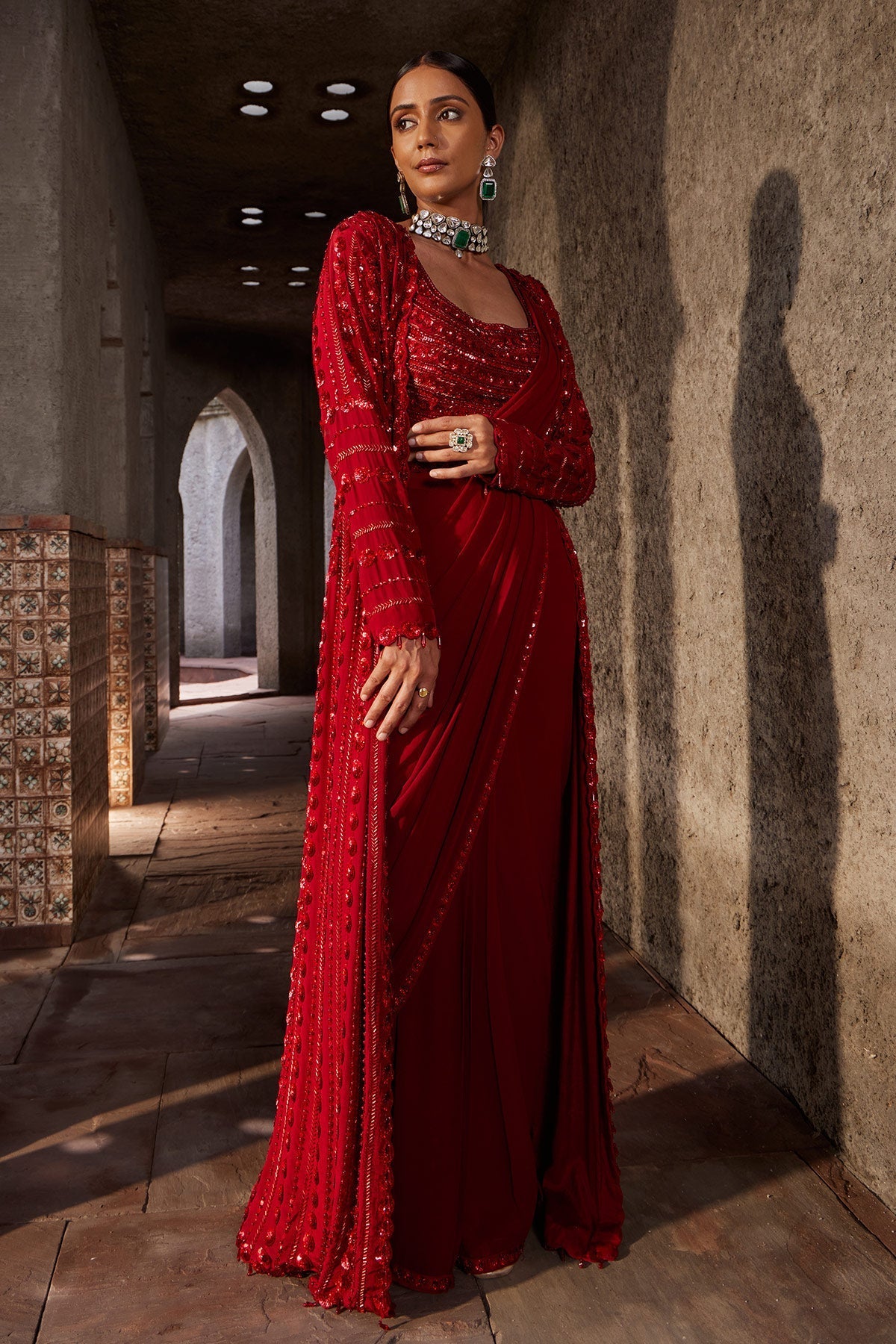 Sargun Mehta in Jalsa Saree Set