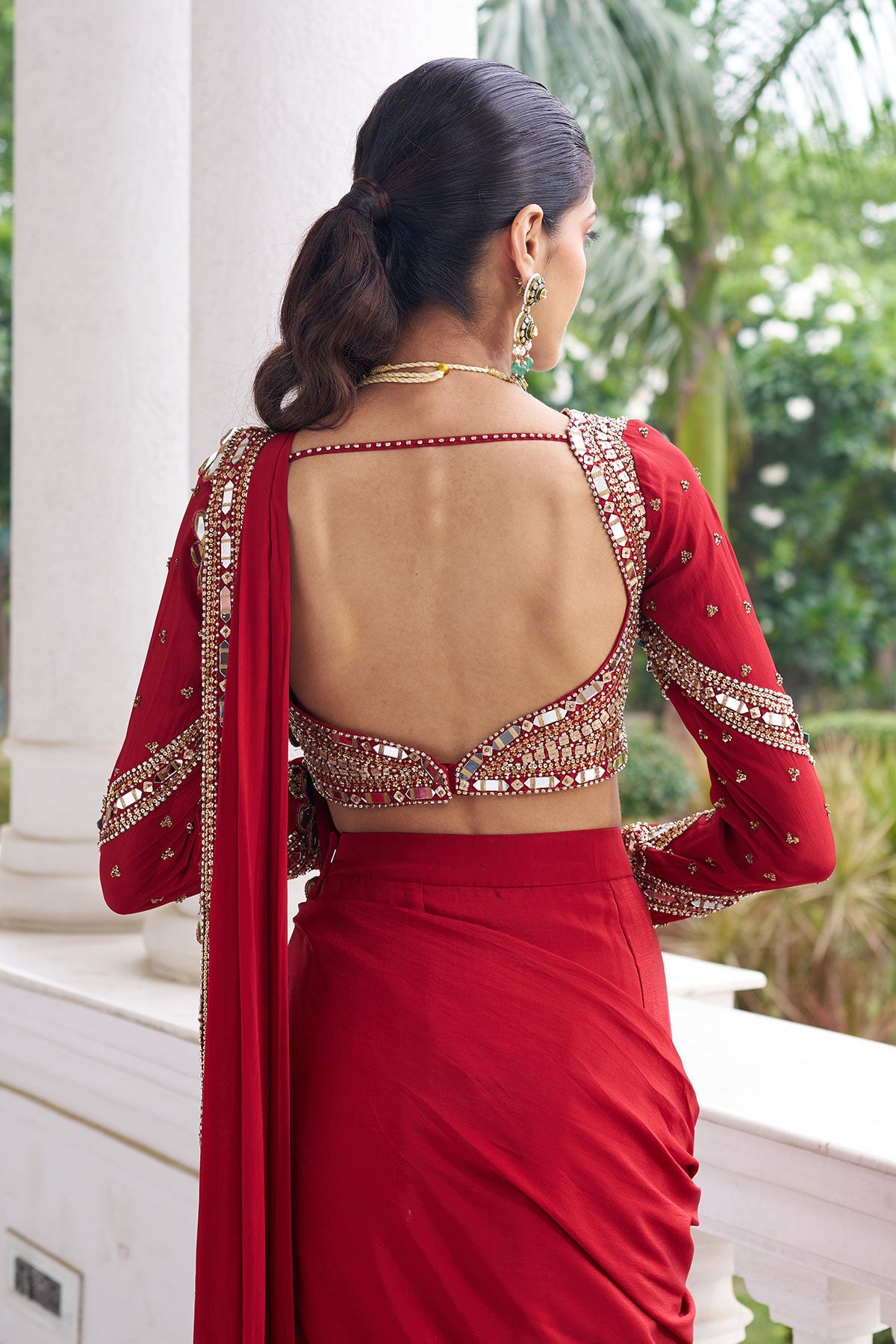 Laal harsh saree set