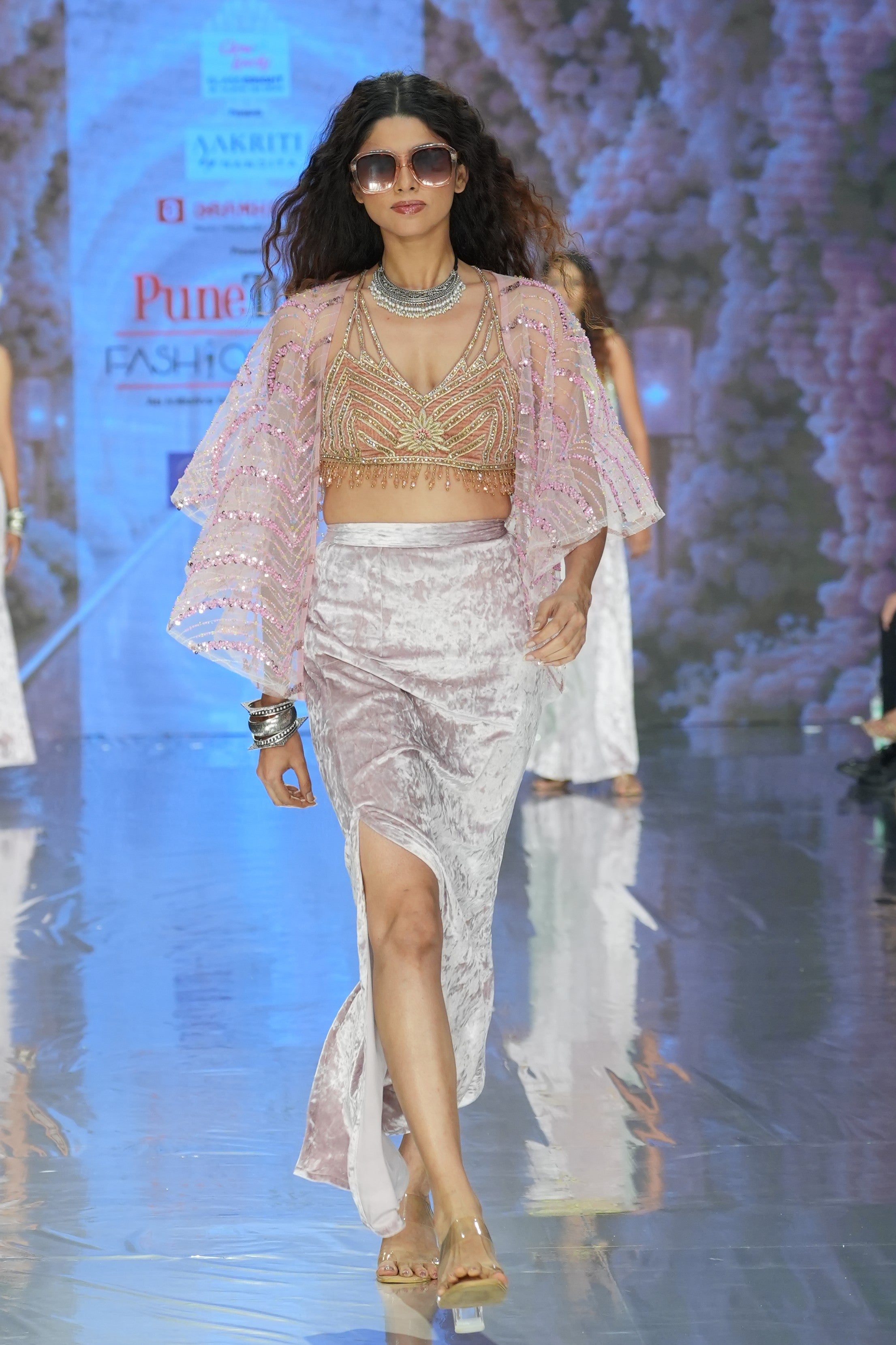 Pink embroidered Co-ord set