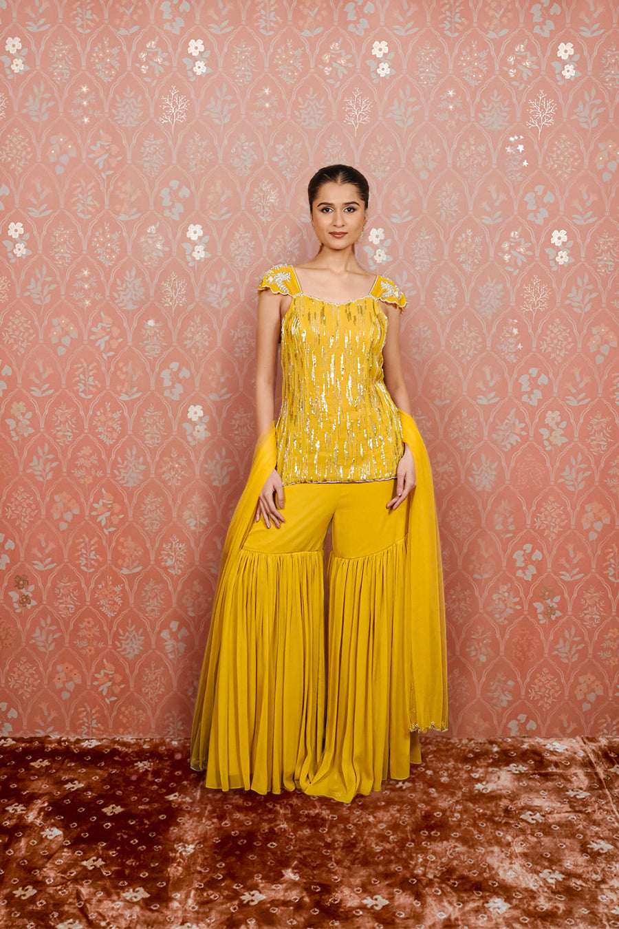 Yellow Sharara Set