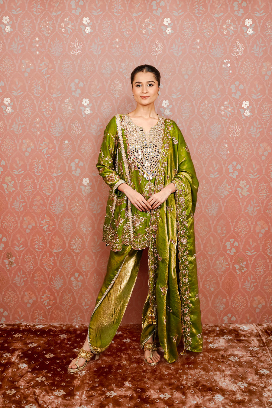Green Mirror Work Suit
