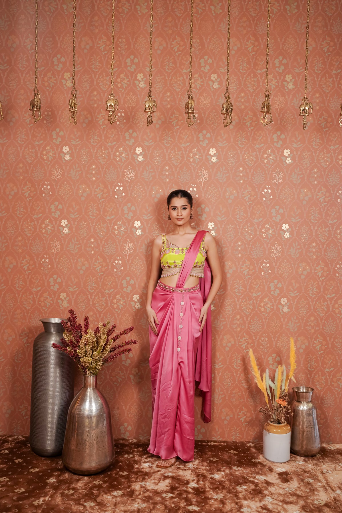 Dual Tone Drape Dress