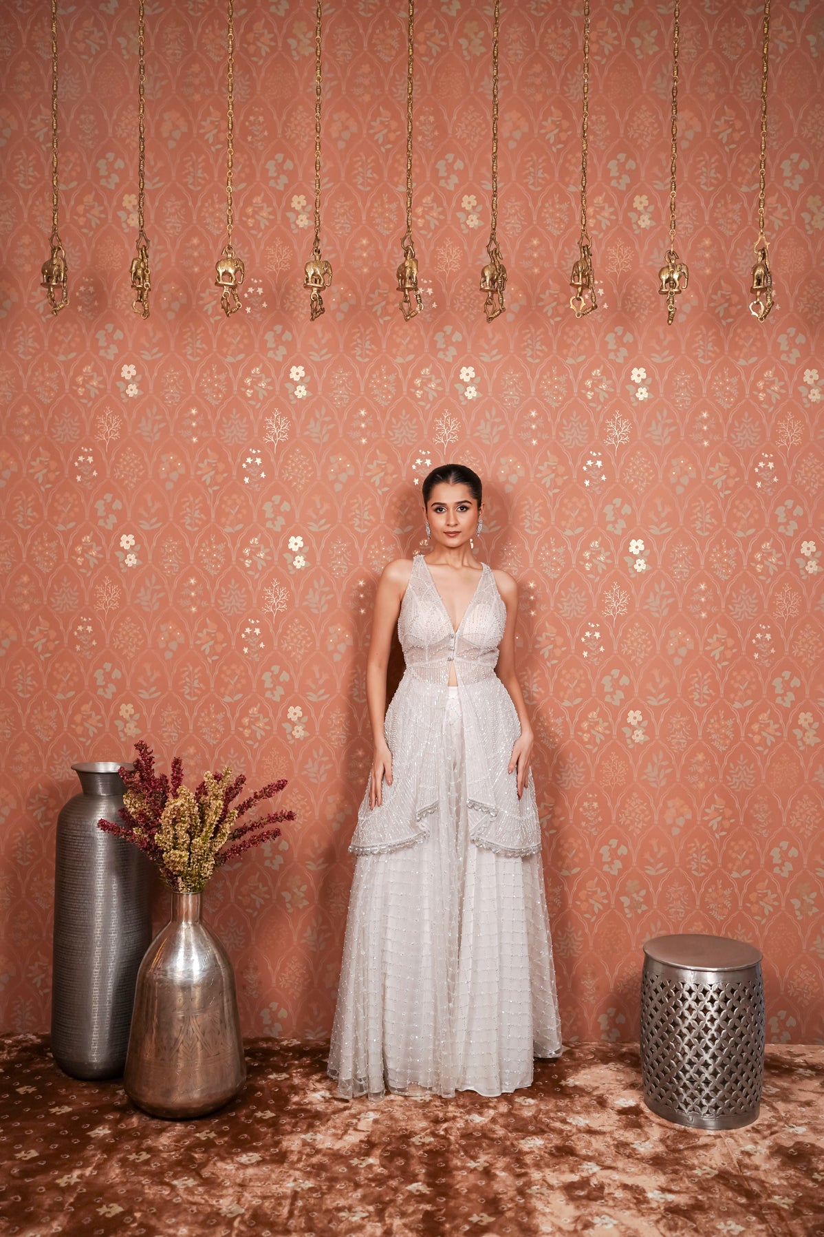 White Sharara Set