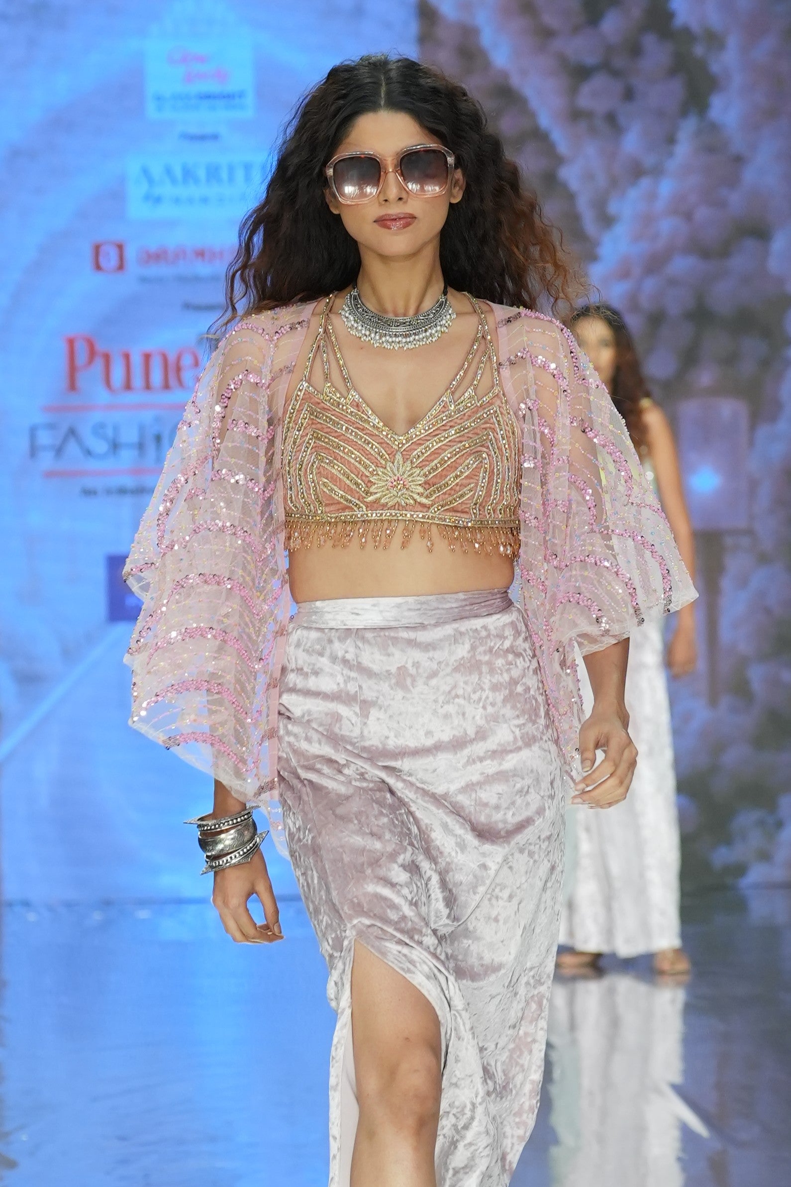 Pink embroidered Co-ord set