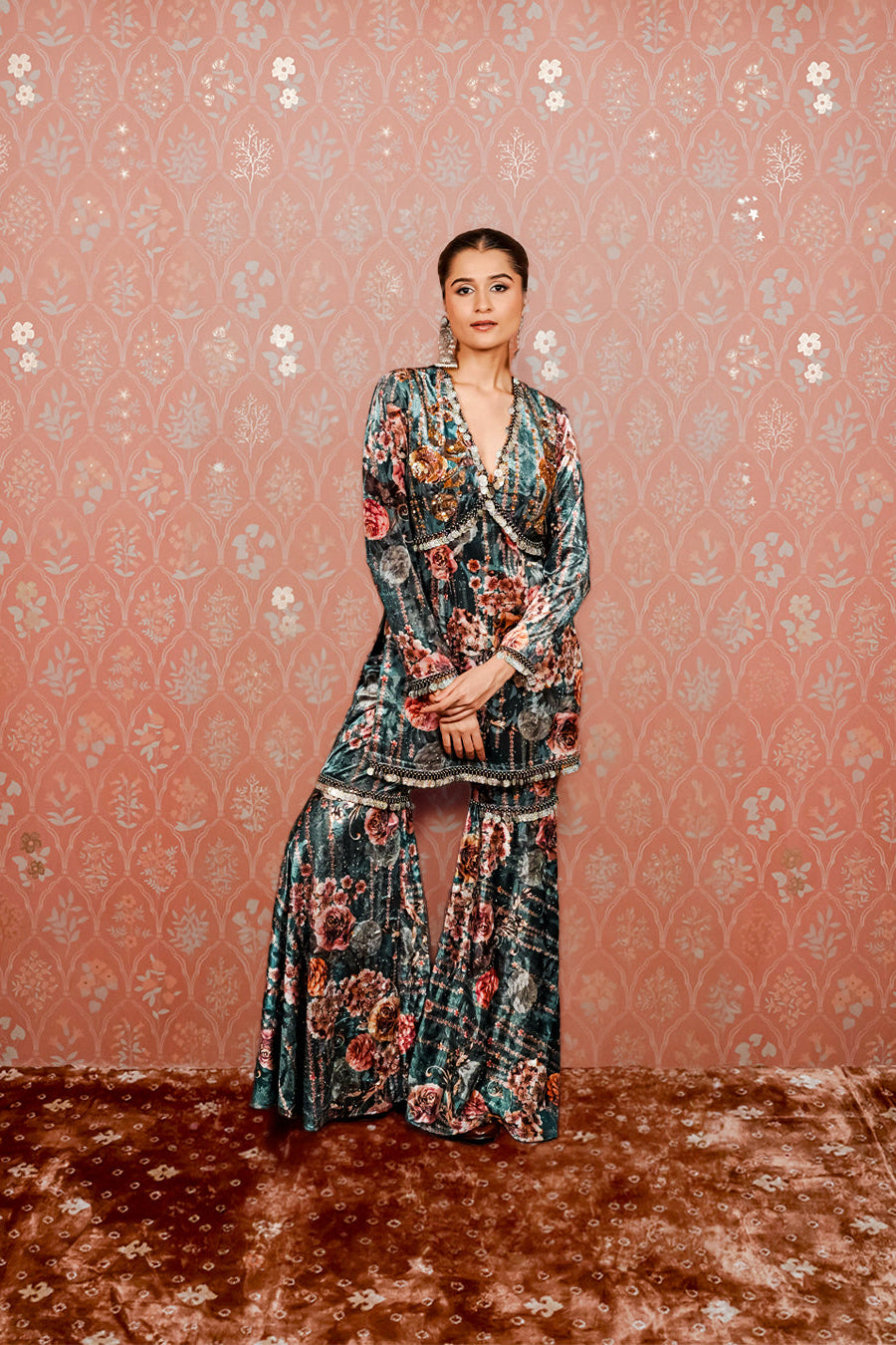Green Sharara Set