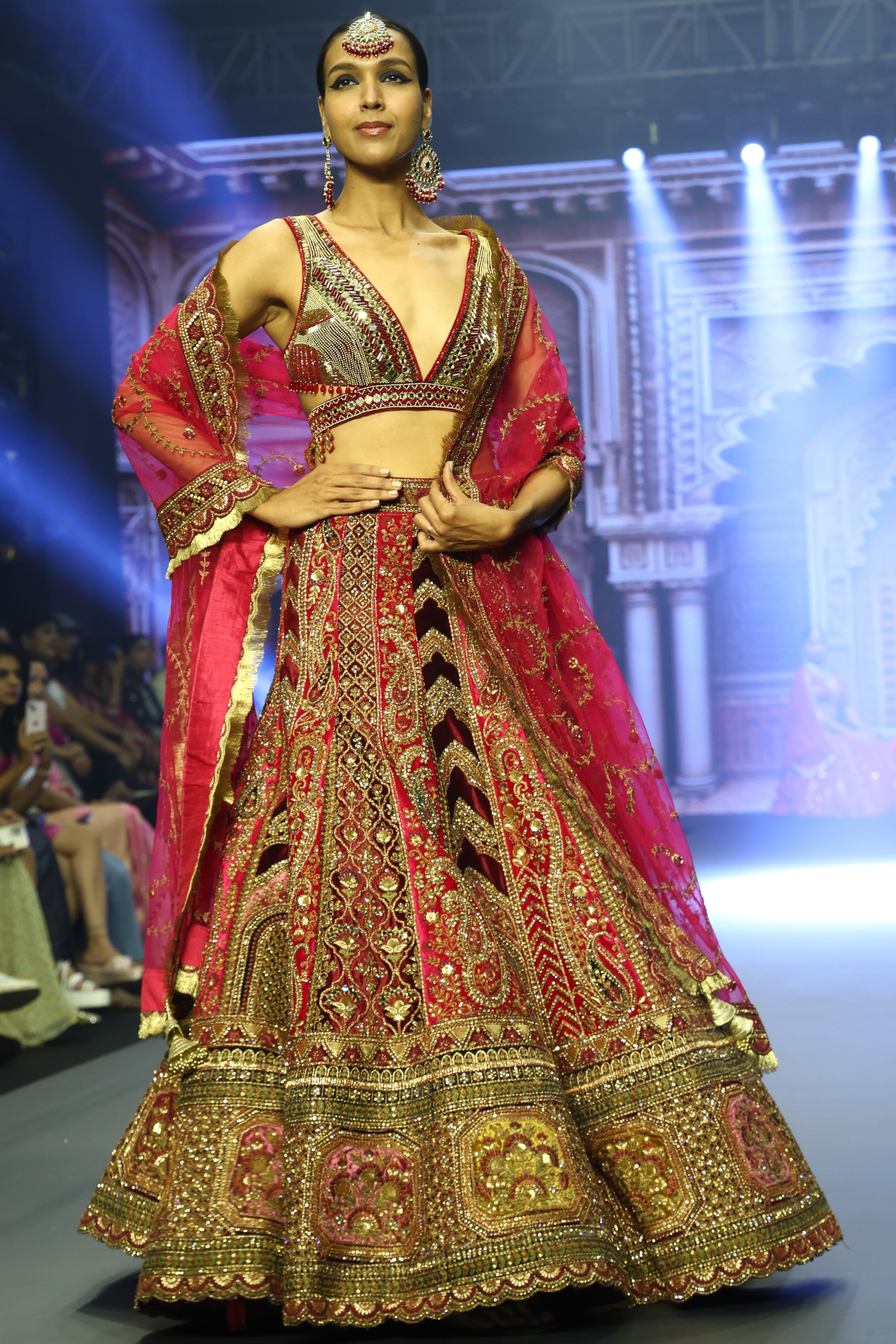 Maroon heavy embroidered lehenga set