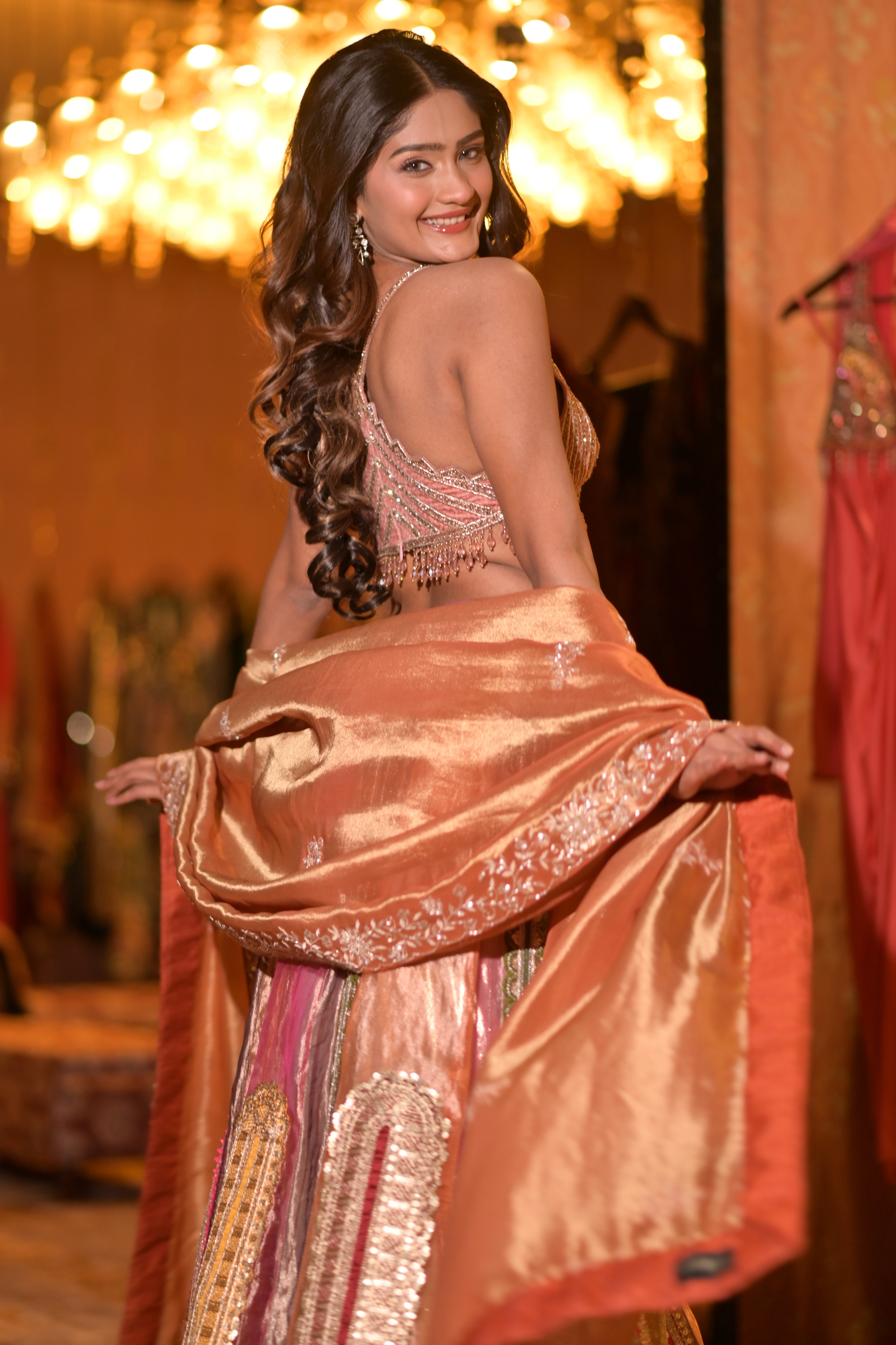 Multi color embroidered lehenga set