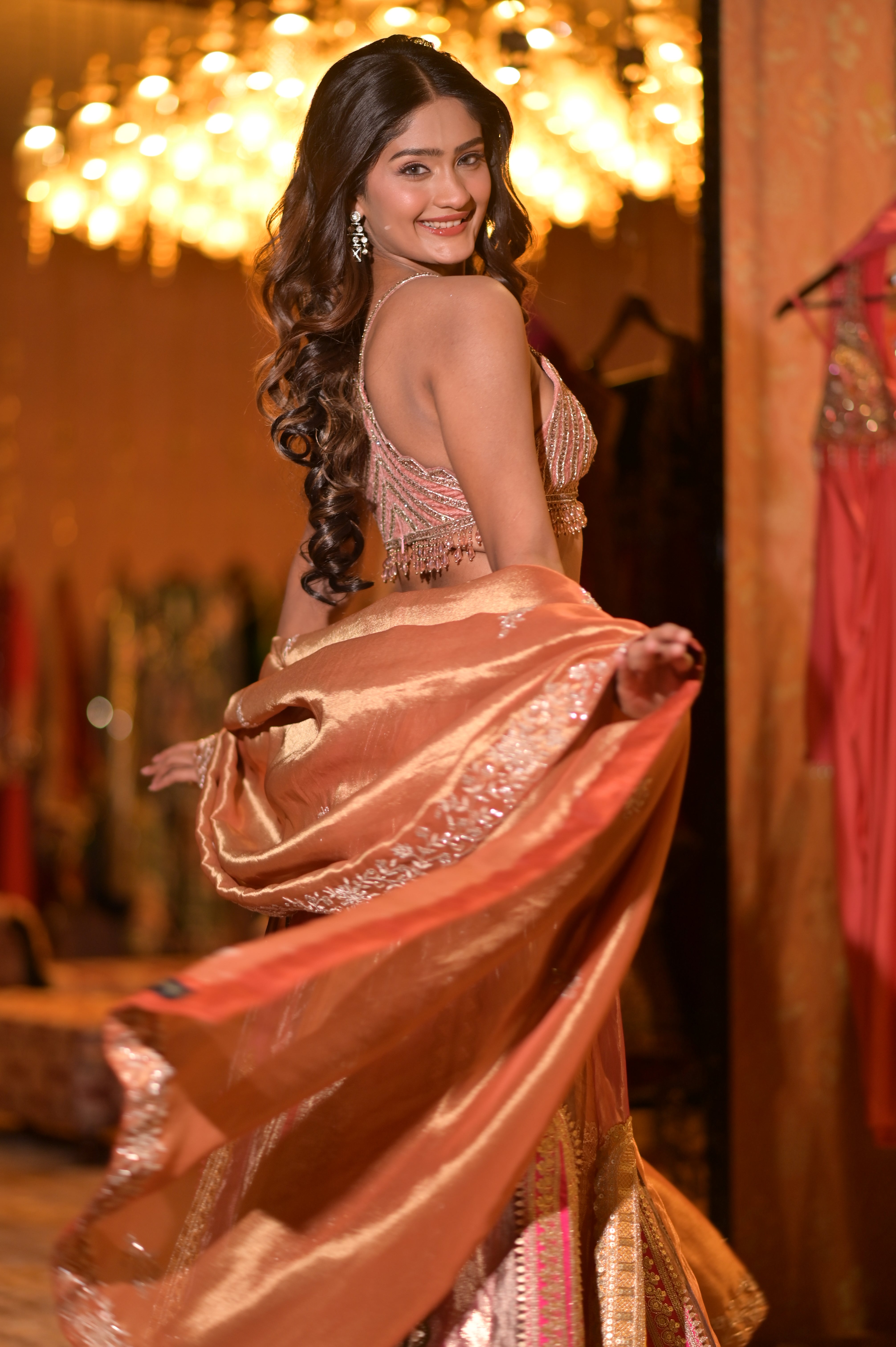 Multi color embroidered lehenga set