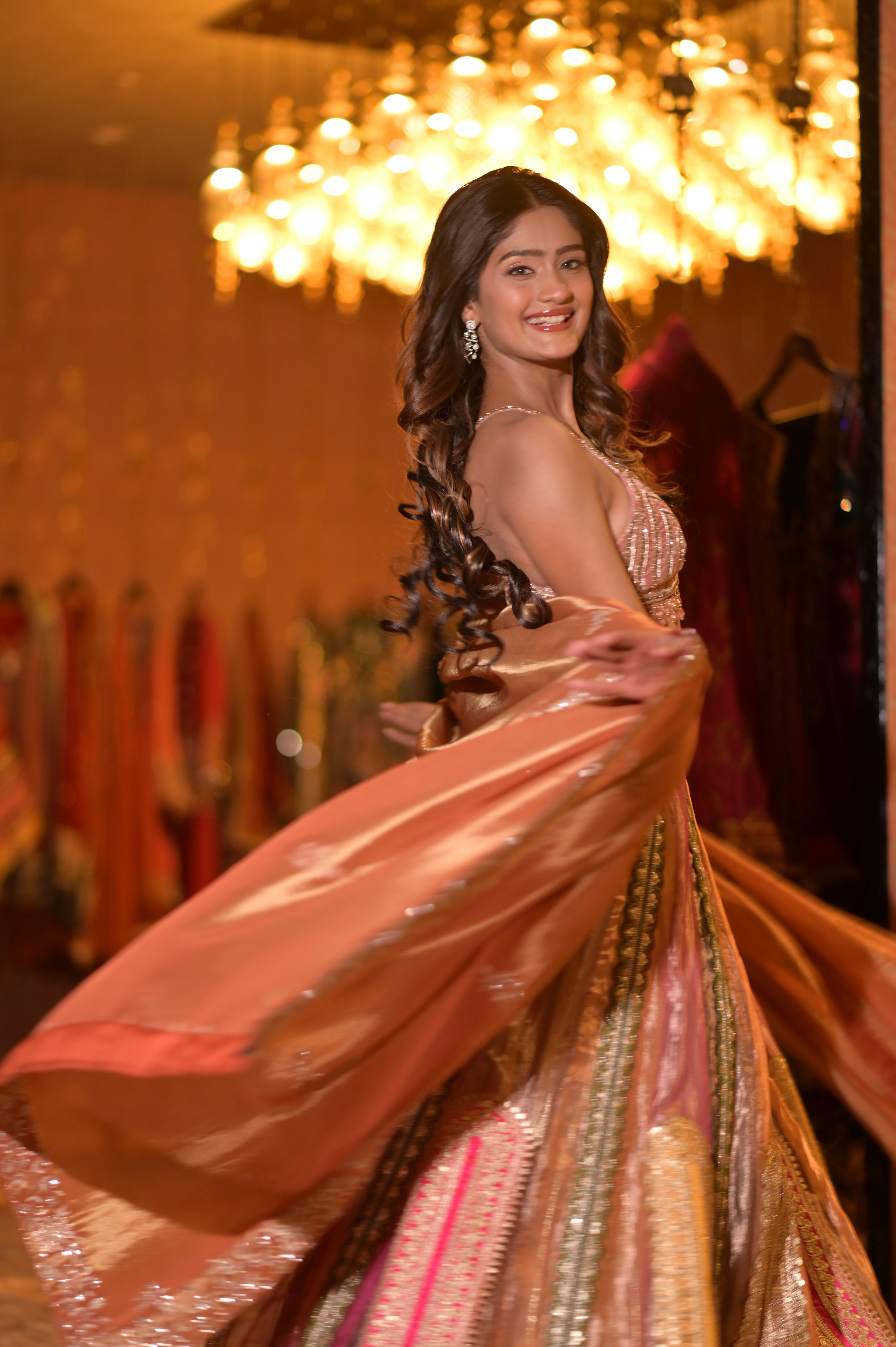 Multi color embroidered lehenga set