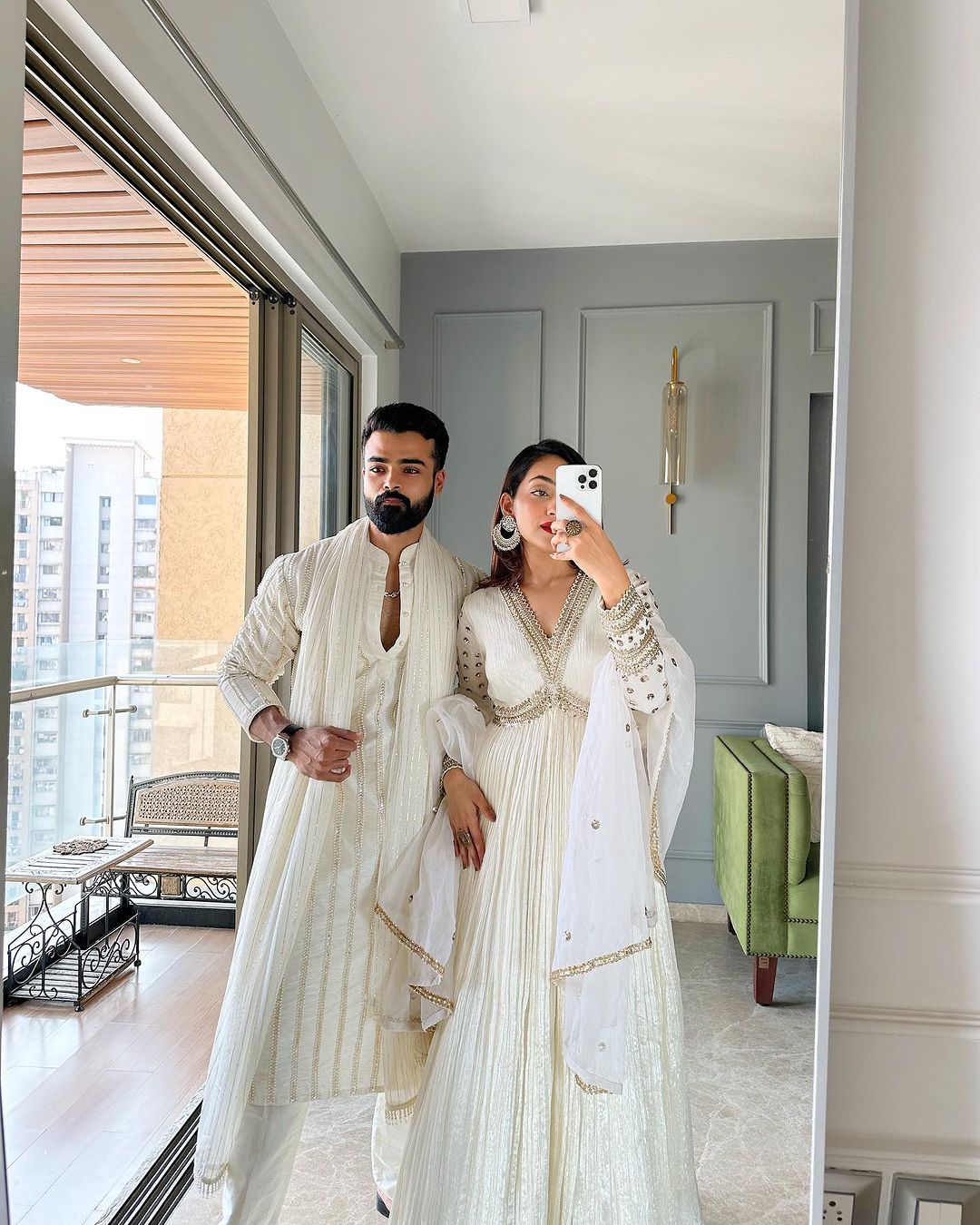 Daizy Batra In Ivory Karwa Anarkali