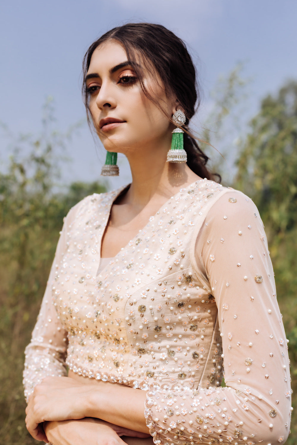 Buy Designer Beigish Peach Lehenga Sets | Nidhika Shekhar