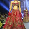 Pink Velvet Halter Neck Lehenga