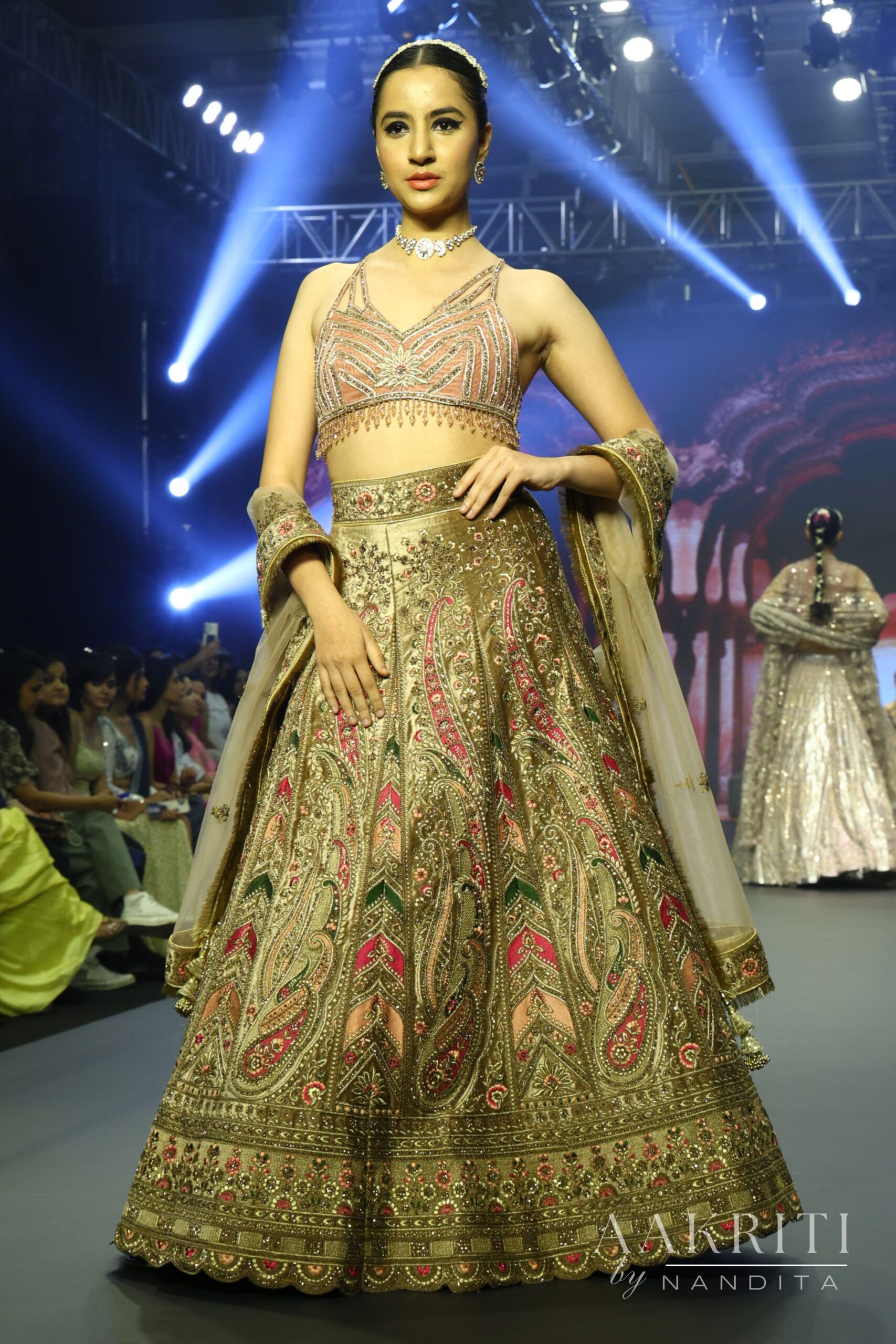 Peach Strap Lehenga