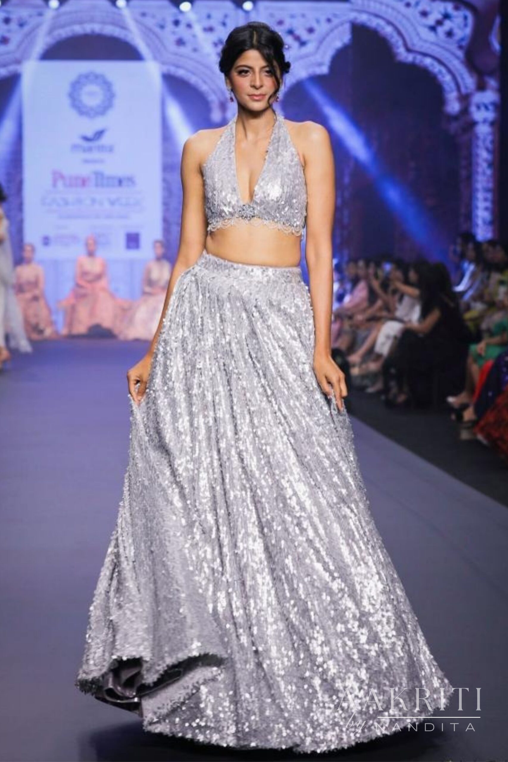 Silver Sequins Lehenga