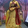 Wine And Golden Lehenga