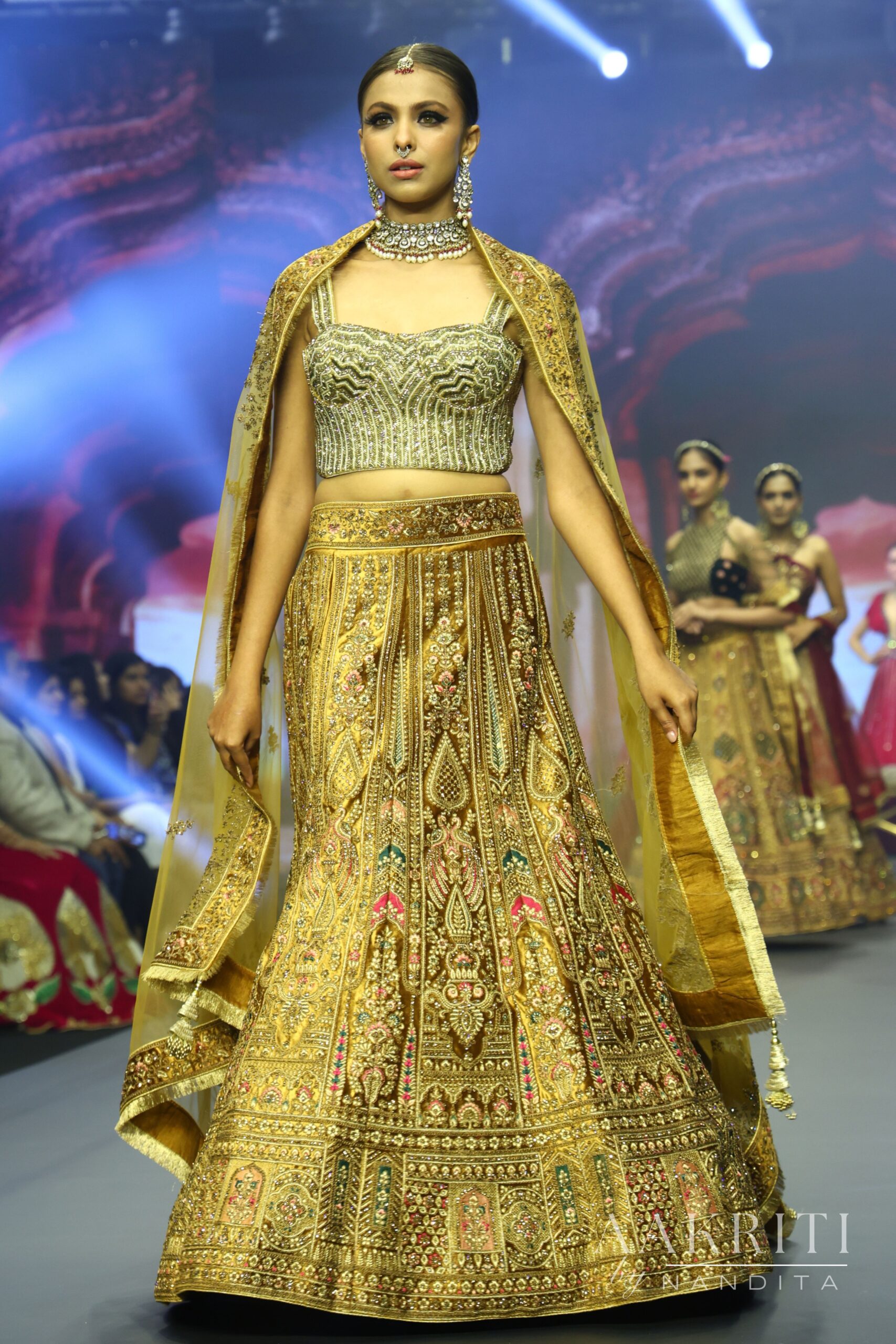 Golden Corset Lehenga