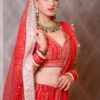 Red Lakhnavi Bridal Wear Lehenga