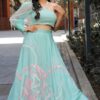 Sky Blue Hand Embroidered Lehenga